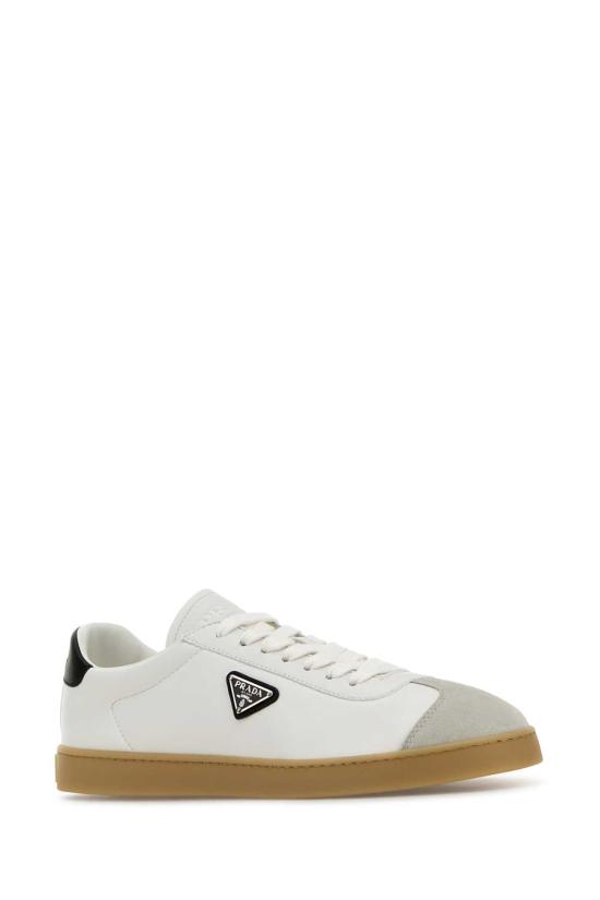  프라다 삼각 로고 레더 로우 스니커즈 2EE394FG000Y5T F0964 WHITE - PRADA