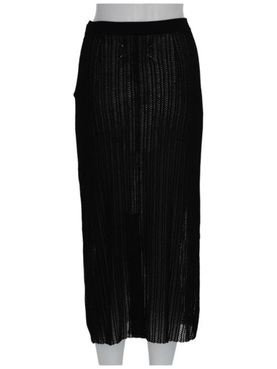 26SS 마르지엘라 리브드 니트 미디 스커트 S51ME0059 M13237900F Black - MAISON MARGIELA