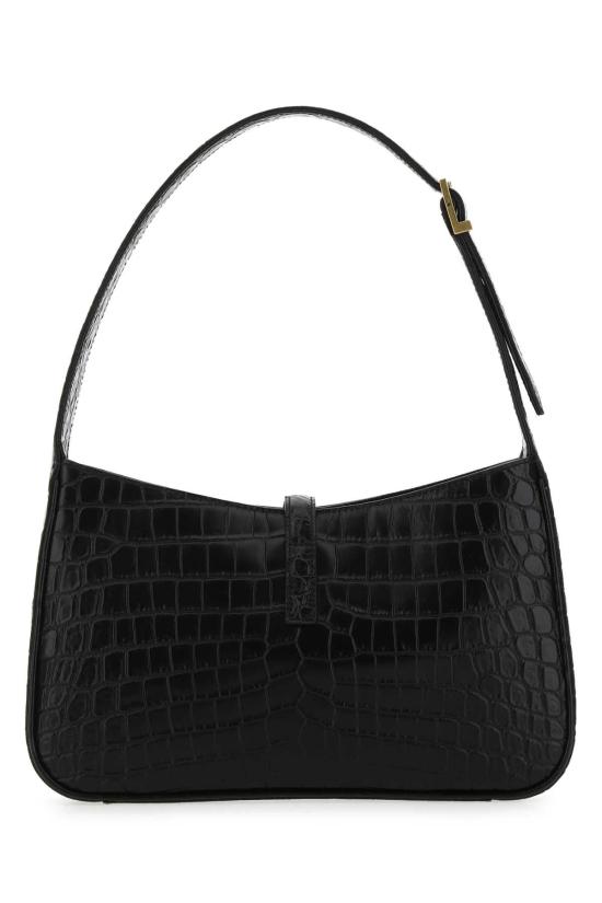  생로랑 크로커다일 엠보스 샤이니 레더 브론즈 모노그램 LE 5 A 7 호보백 657228DZESW 1062 BLACK - SAINT LAURENT