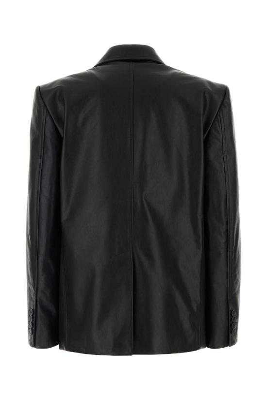26SS 발렌시아가 레더 테일러드 수트 자켓 레더 테일러드 수트 자켓 856379TQS04 1000 BLACK - BALENCIAGA