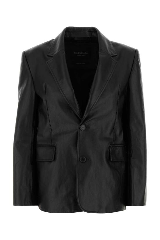 26SS 발렌시아가 레더 테일러드 수트 자켓 레더 테일러드 수트 자켓 856379TQS04 1000 BLACK