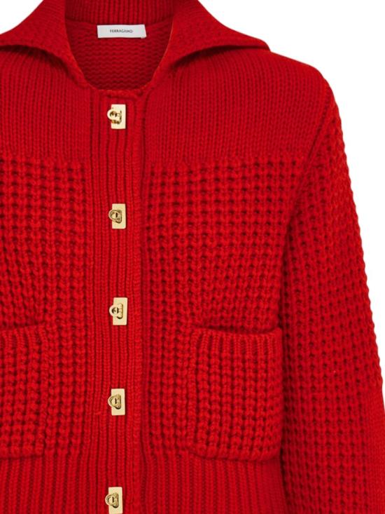 26FW 살바토레 페라가모 가디건 13I549002 Red - SALVATORE FERRAGAMO