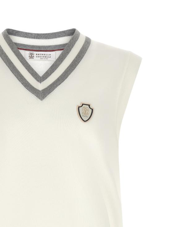 26SS 브루넬로 쿠치넬리 니트 베스트 BR336291BM WHITE - BRUNELLO CUCINELLI