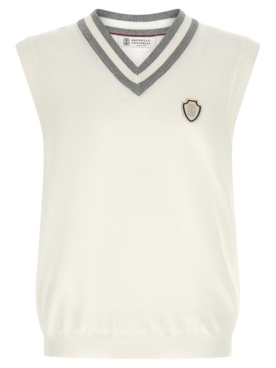 26SS 브루넬로 쿠치넬리 니트 베스트 BR336291BM WHITE