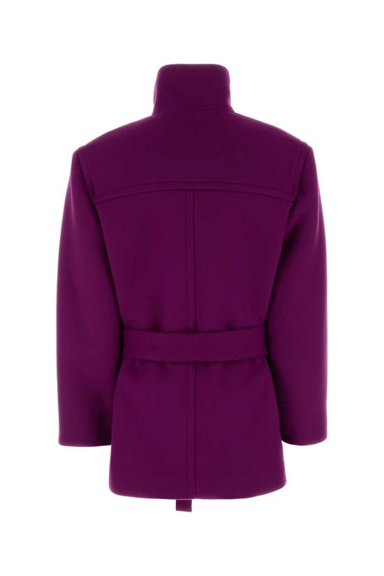 25FW 생로랑 울 소재 박시핏 벨트 코트 850307Y060R 5051 PURPLE - SAINT LAURENT