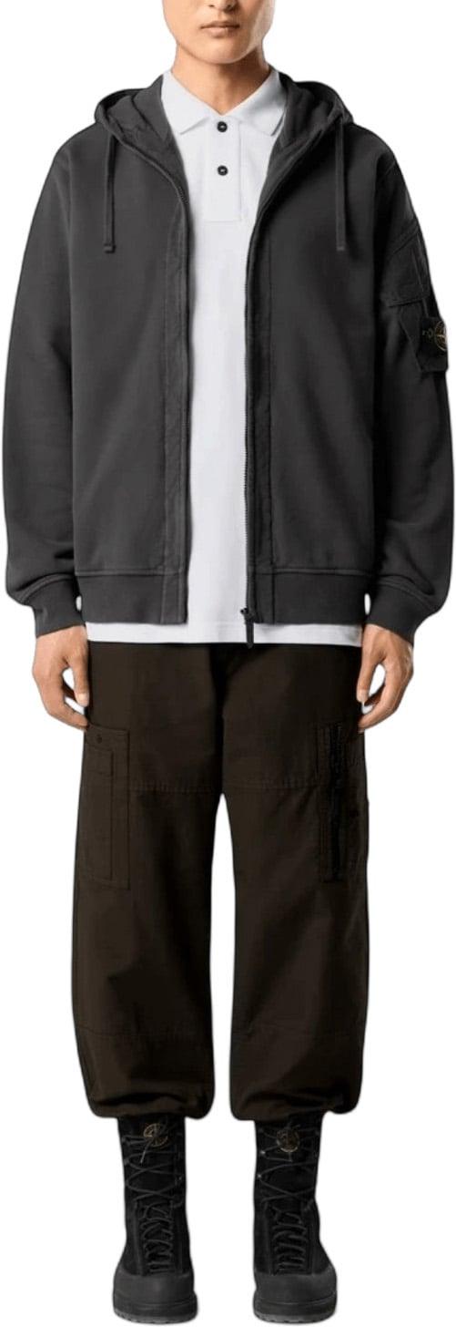 26FW 스톤 아일랜드 후드 티셔츠 STONEISLANDL2S156100016S0A20V0062BRUSHEDORGANICCOTTONFLEECEHOODIEDARKGREY DONKERGREY - STONE ISLAND