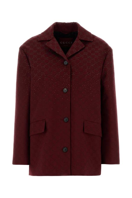 26SS 구찌 크리스털 GG 캔버스 패딩 재킷 853047ZKU09 6207 RED
