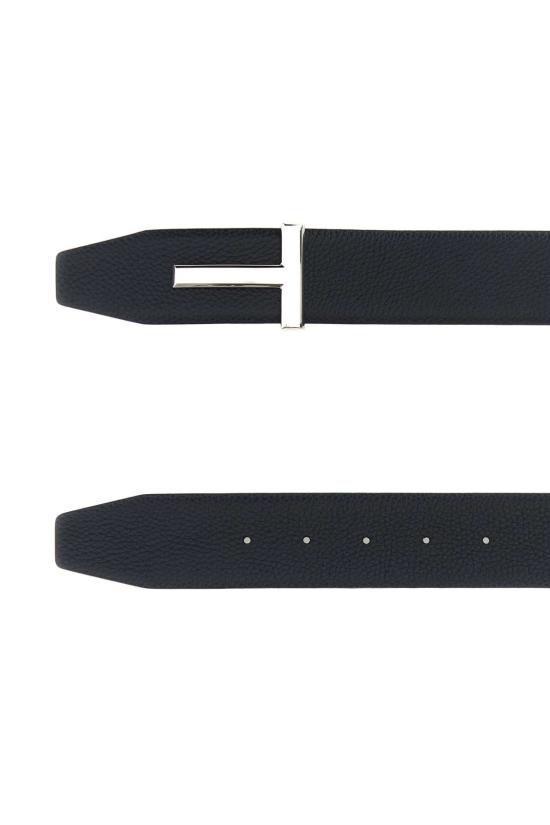 26SS 톰포드 그레인 레더 T 아이콘 벨트 40mm TB178LCL236S UNA DARKNAVYBLACK - TOMFORD