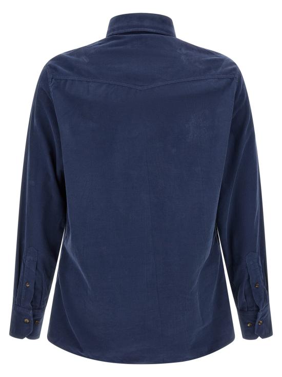 26FW 브루넬로 쿠치넬리 긴팔 셔츠 BR338644BM BLUE - BRUNELLO CUCINELLI
