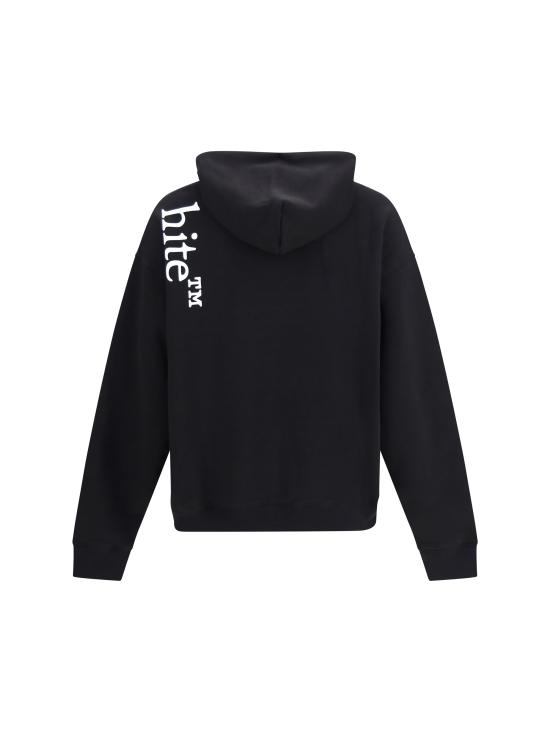 26FW 오프화이트 후드 티셔츠 OMBB085F26FLE00O00 001 BLACK - OFF WHITE