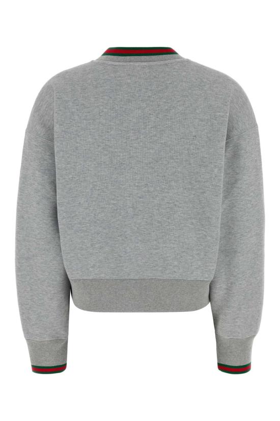 26SS 구찌 웹 코튼 저지 스웨트셔츠 847933XJHIR 1160 GRAY - GUCCI