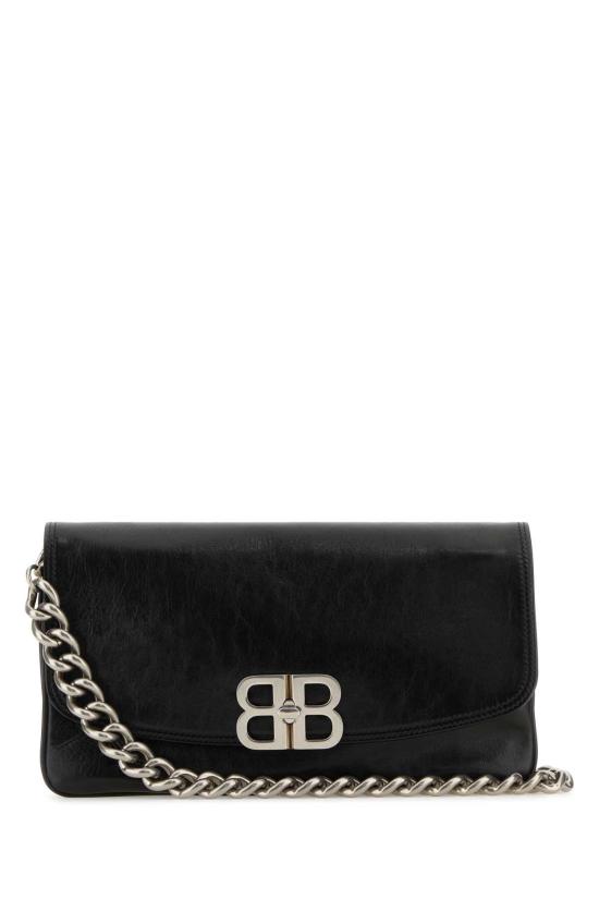 25FW 발렌시아가 BB 로고 플랫 숄더백 7485962AAI4 1000 BLACK