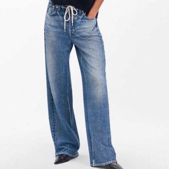  랙앤본 데님 팬츠 Rag & Bone Miramar 테리 드로코드 와이드 팬츠 - RAG & BONE
