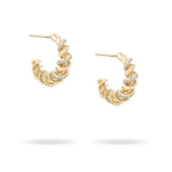  아디나 레이터 이어링 Adina Reyter Pave Fusilli J Hoops 대형 Y14 귀걸이