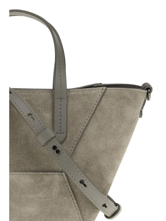 26SS 브루넬로 쿠치넬리 스웨이드 BC Duo 미니 백 MBDLD2675 C8850 BEIGE - BRUNELLO CUCINELLI