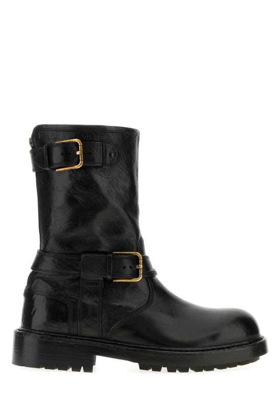 25FW 돌체앤가바나 레더 바이커 부츠 A70032AW352 80999 BLACK