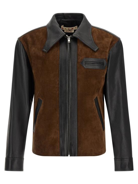 26FW 마르니 가죽 자켓 MA338790BM BROWN