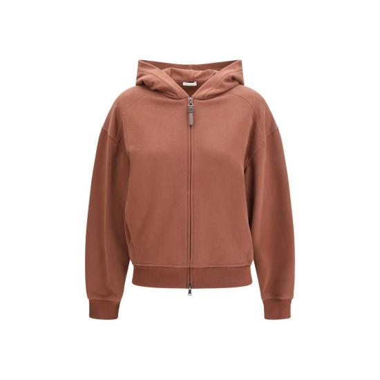 26SS 브루넬로 쿠치넬리 후드 티셔츠 BRMN05NHF406C9326BB BROWN
