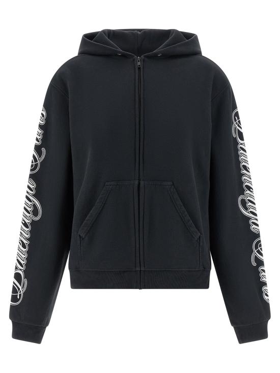 26SS 발렌시아가 후드 티셔츠 BA328912BM BLACK