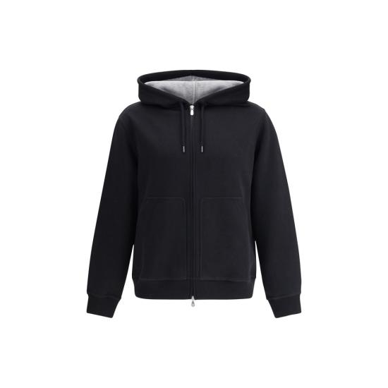 26FW 브루넬로 쿠치넬리 후드 티셔츠 BRMM8319069GC101BB BLACK