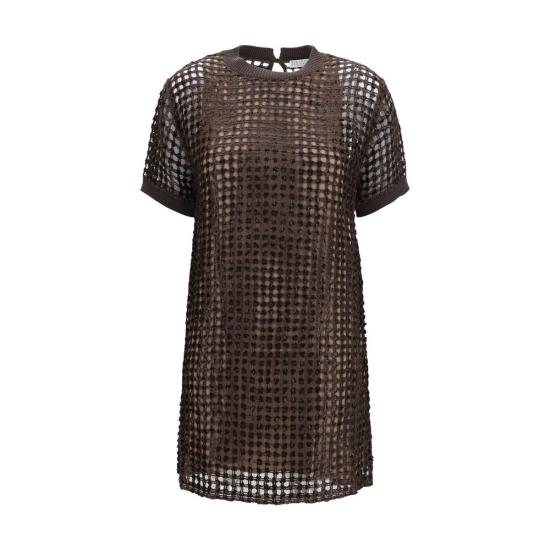 26SS 브루넬로 쿠치넬리 숏 원피스 BRMCBR11A90C8589BB BROWN
