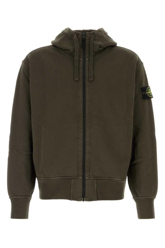 26FW 스톤 아일랜드 오가닉 코튼 플리스 와펜 집업 후드 티셔츠 L2S156100009S0051 V0078 Brown