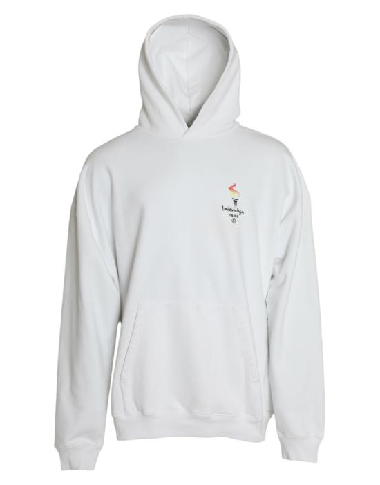  발렌시아가 후드 티셔츠 TSH84946 WHITE - BALENCIAGA