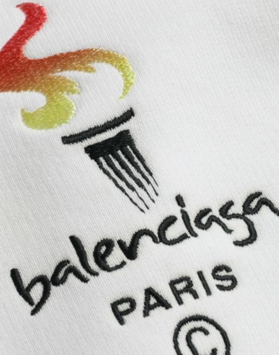  발렌시아가 후드 티셔츠 TSH84946 WHITE - BALENCIAGA