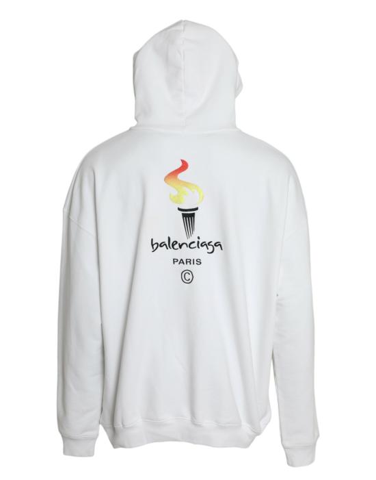  발렌시아가 후드 티셔츠 TSH84946 WHITE - BALENCIAGA