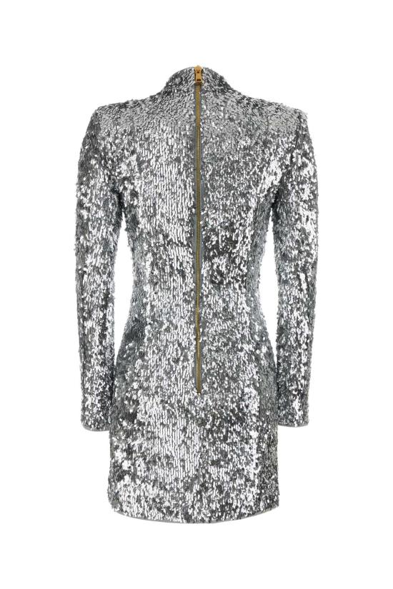 26FW 발망 숏 원피스 HF1R8980XM11 9FC SILVER - BALMAIN