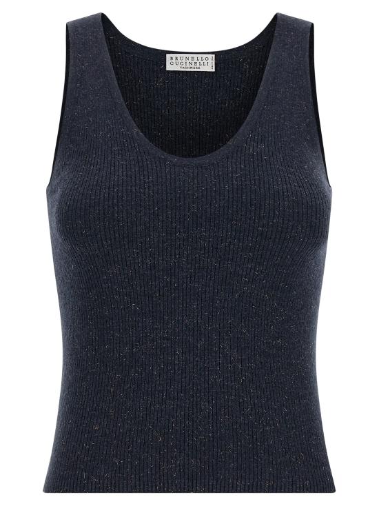 26SS 브루넬로 쿠치넬리 민소매 티셔츠 BR335128BM BLUE