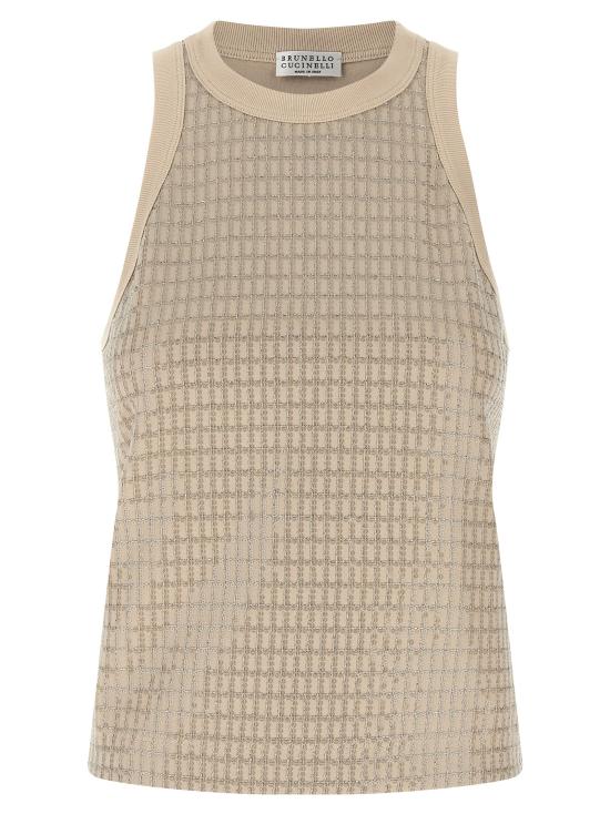 26SS 브루넬로 쿠치넬리 민소매 티셔츠 BR326438BM BEIGE