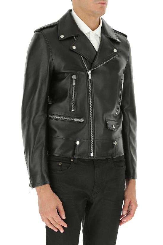  생로랑 램스킨 클래식 모터사이클 자켓 484284Y5YA2 1000 BLACK - SAINT LAURENT