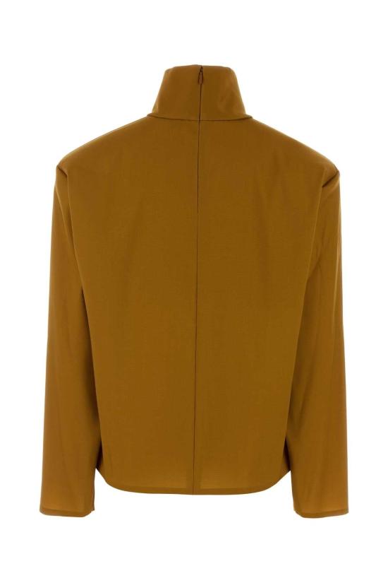 25FW 생로랑 실크 블렌드 탑 845857Y5J95 6247 ORANGE - SAINT LAURENT
