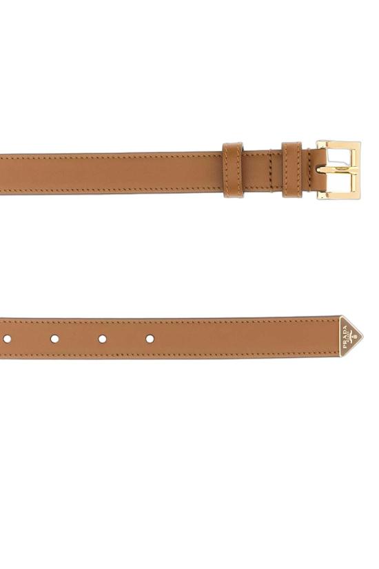  프라다 트라이앵글 로고 레더 벨트 1CC6258NQ F03CW BROWN - PRADA