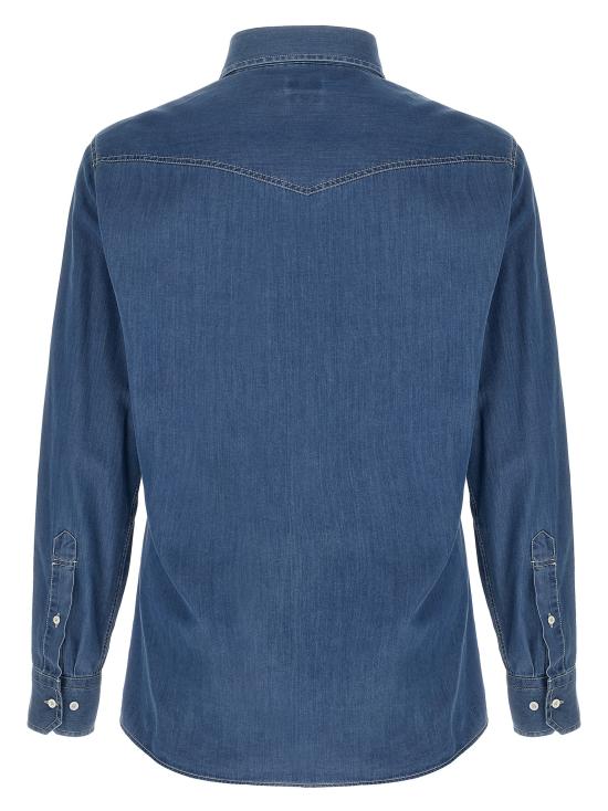 26SS 브루넬로 쿠치넬리 데님 셔츠 BR243748BM BLUE - BRUNELLO CUCINELLI