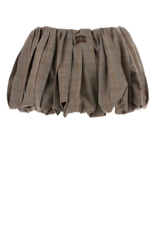 26FW 미우미우 숏 스커트 MG2735SOOO1949 F0005 BROWN - MIU MIU