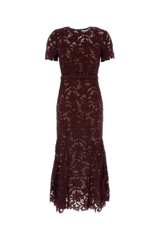 26FW 셀프 포트레이트 롱 원피스 PF26107MBU BURGUNDY