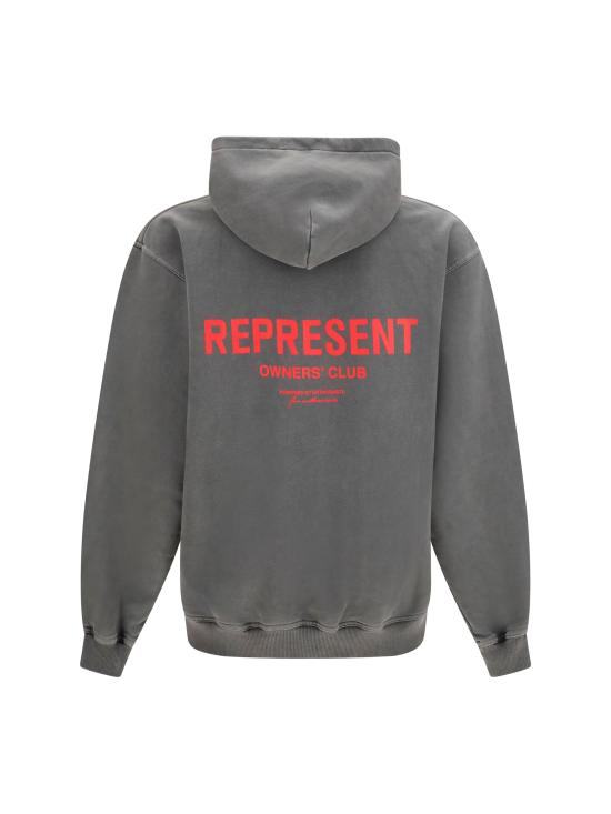 26FW 리프레젠트 후드 티셔츠 OCM41113 WASHEDBLAC GRAY - REPRESENT