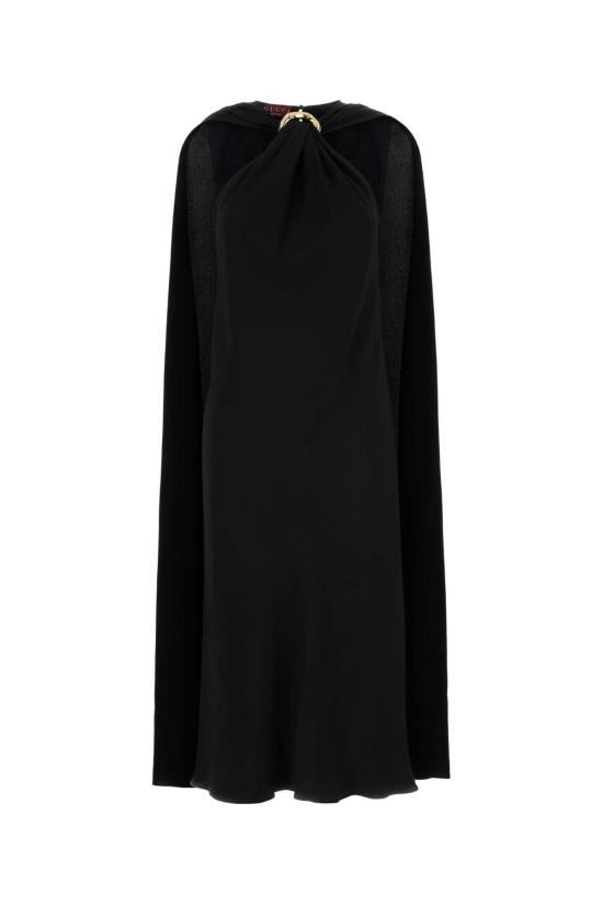  구찌 아세테이트 블렌드 패브릭 이브닝 드레스 830856ZAF5Z 1000 BLACK