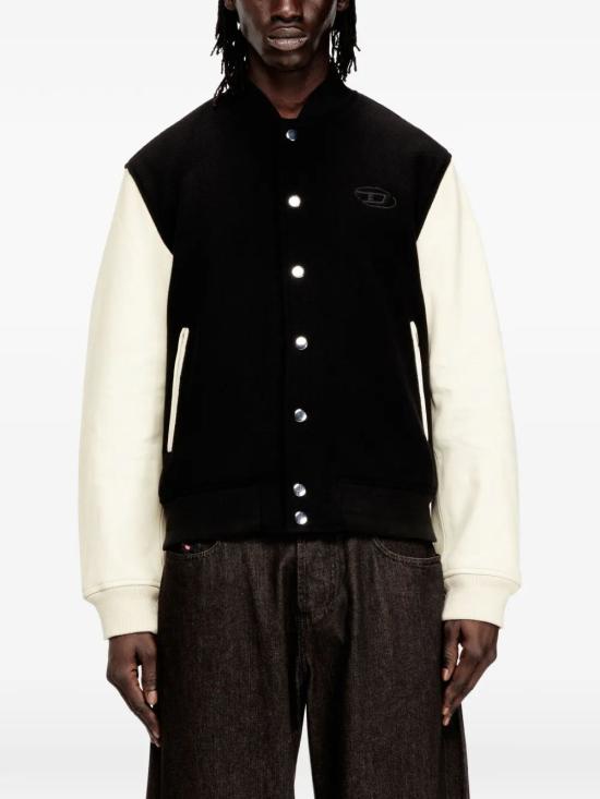26FW 디젤 wool blend and leather 봄버 자켓 A211640LHAL 9XX BLACK - DIESEL
