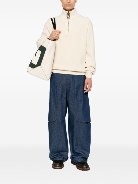 26FW JW앤더슨 집업 니트 KW1481YN0542 006 WHITE - JW ANDERSON