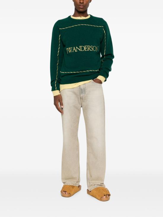 26FW JW앤더슨 스웨터 KW1584YN0471 555 GREEN - JW ANDERSON