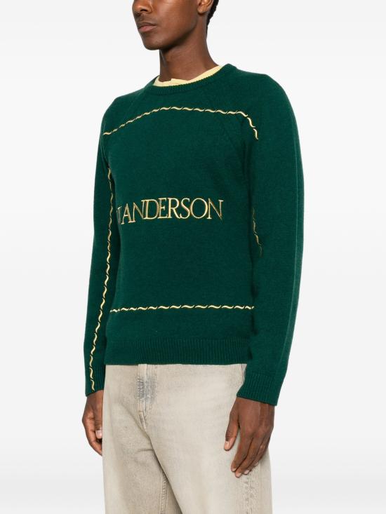 26FW JW앤더슨 스웨터 KW1584YN0471 555 GREEN - JW ANDERSON