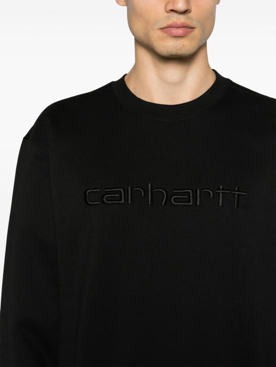 26FW 칼하트 WIP 로고 스웨트셔츠 I030546CO 00EXX BLACK - CARHARTT WIP