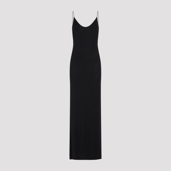 26FW 생로랑 롱 원피스 876792Y38DS 1000 BLACK - SAINT LAURENT