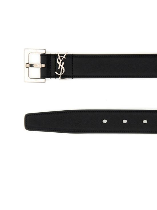 26FW 생로랑 카산드라 벨트 스퀘어 버클 스무스 레더 634437BOO0E 1000 BLACK - SAINT LAURENT