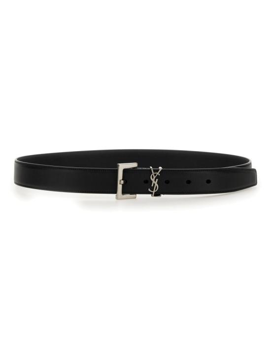 26FW 생로랑 카산드라 벨트 스퀘어 버클 스무스 레더 634437BOO0E 1000 BLACK - SAINT LAURENT