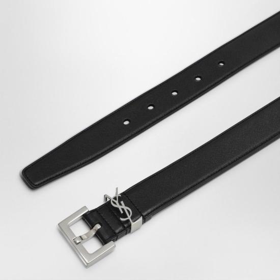 26FW 생로랑 카산드라 벨트 스퀘어 버클 스무스 레더 634437BOO0E 1000 BLACK - SAINT LAURENT