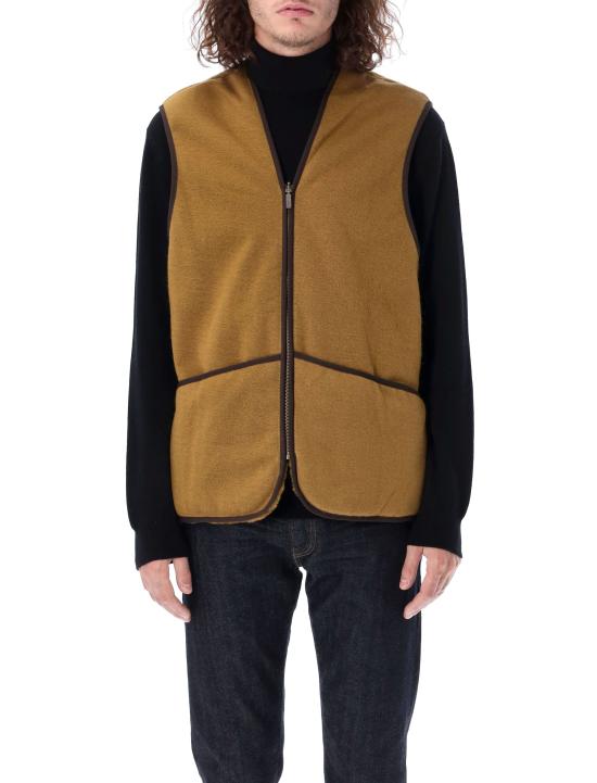 26FW 바버 웜 파일 웨이스트코트 집 인 라이너 MLI0004 BR31 BROWN